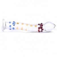 Glass Dildo Colorful Textured